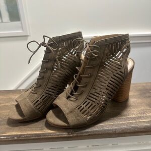 Sam Edelman Tan Lace-Up Heeled Sandals